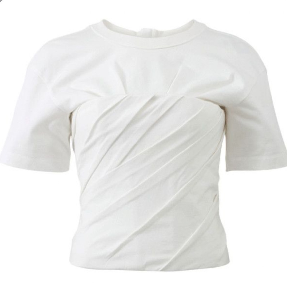 Alexander Wang Draped Bustier T-Shirt in White Size 4